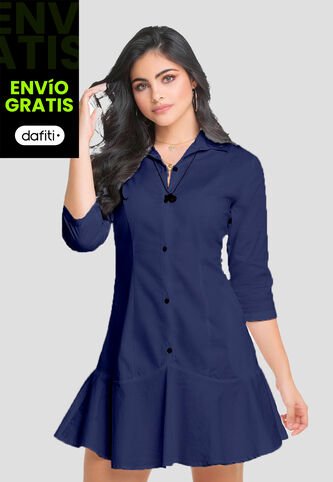 Vestido Mujer Azul Navy Mp 74316 MP