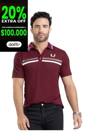 Polo Hombre Vinotinto Mp 90923 MP