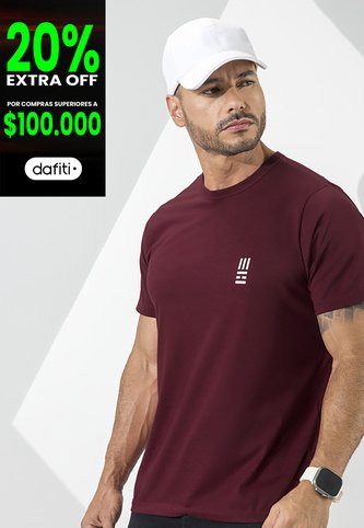 Camiseta Hombre Vinotinto Mp 7766 MP