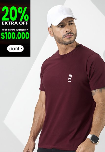 Camiseta Hombre Vinotinto Mp 7766