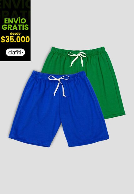 Bermuda Paq X2 Niños Infantil Bicolor Mp 74782
