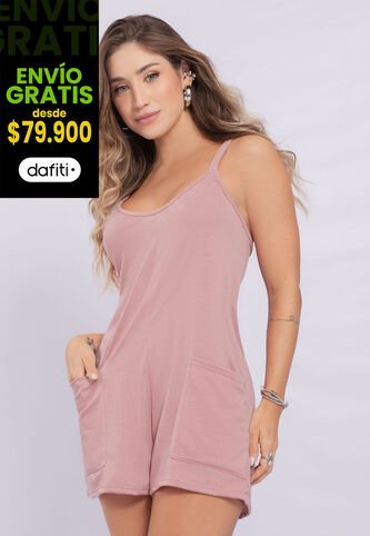 Enterizo Corto Mujer Rosa Polvo Mp 2256 MP