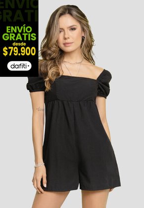 Enterizo Corto Mujer Negro Mp 2343