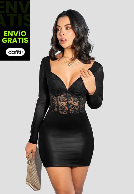Vestido Corto Mujer Negro Mp 105170