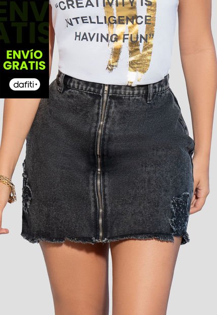 Falda Corta Mujer Negro Mp 105371