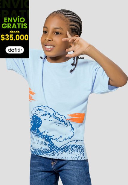 Camiseta Infantil Masculino Azul Baby Mp 108004