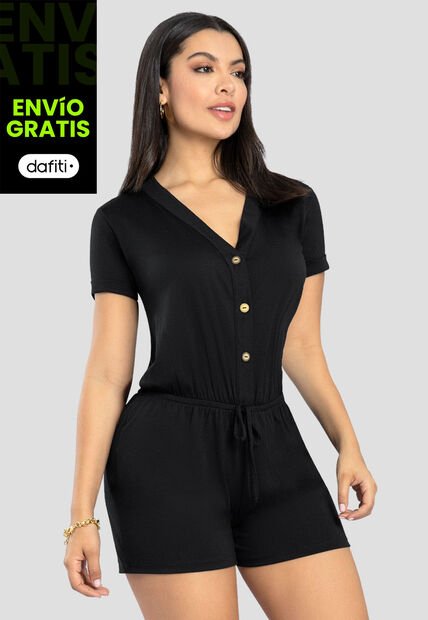 Enterizo Corto Mujer Negro Mp 111079