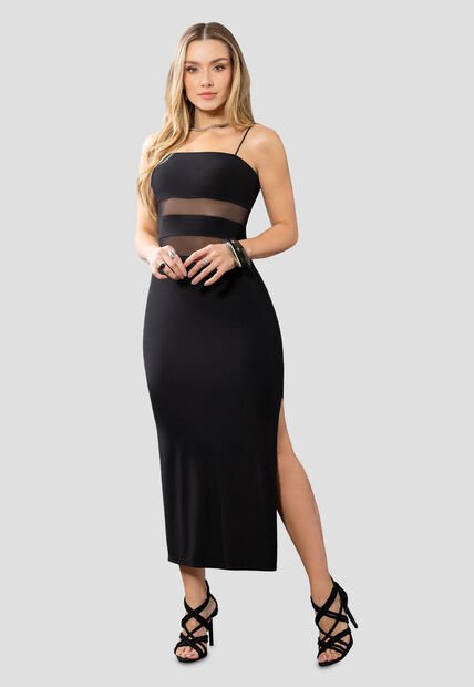 Vestido Largo Mujer Negro Mp 113869
