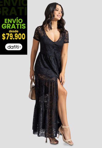 Vestido Largo Mujer Negro Mp 110419 MP