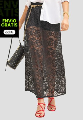 Falda Larga Mujer Negro Mp 110696