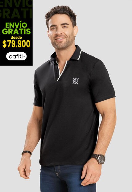 Polo Hombre Negro Mp 87630
