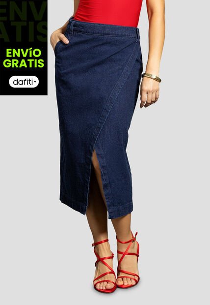 Falda Larga Mujer Azul Mp 111863