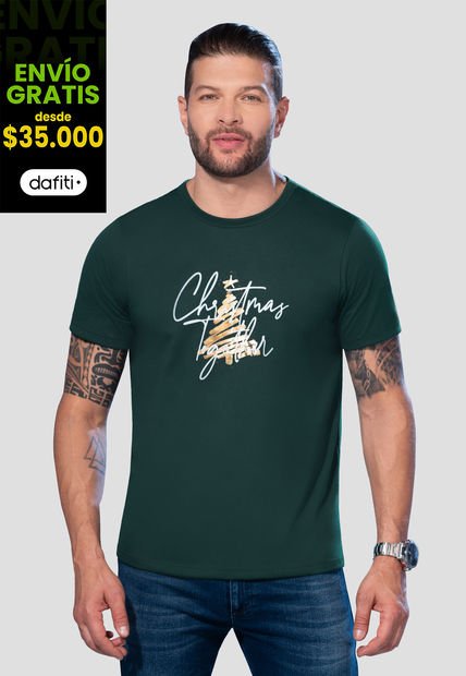 Camiseta Hombre Verde Botella Mp 104886