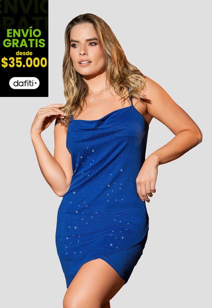 Vestido Corto Mujer Azul Rey Mp 105800