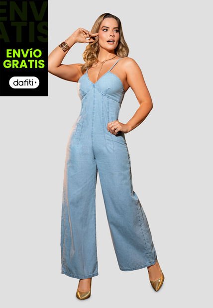 Enterizo Largo Mujer Azul Claro Mp 105871