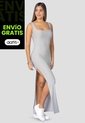 Vestido Largo Mujer Gris Claro Mp 114381 de MP
