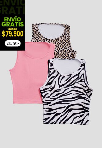 Blusa Paq X3 Mujer Multicolor Mp 102944 MP