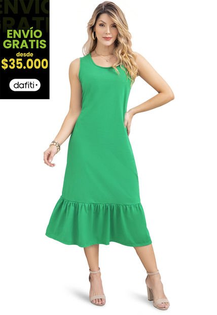 Vestido Largo Mujer Verde Antioquia Mp 3766