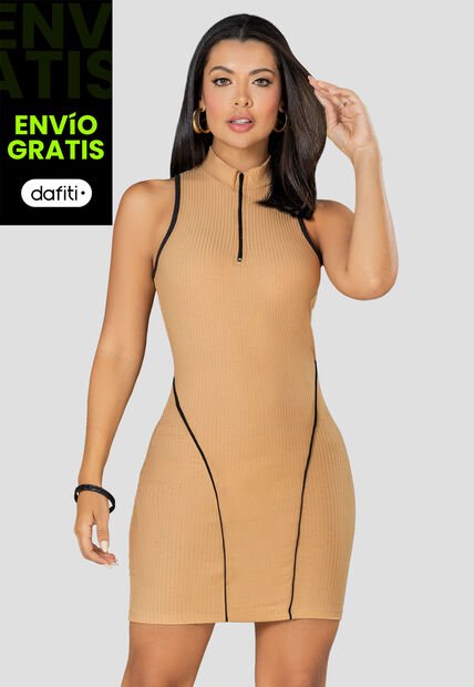 Vestido Corto Mujer Caramelo Mp 101025