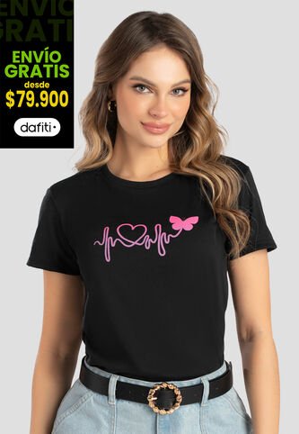 Camiseta Mujer Negro Mp 102830 MP