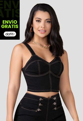 Crop Top Mujer Negro Mp 100320 MP