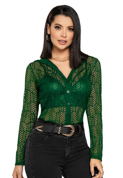 Camisa Mujer Verde Botella Mp 4500