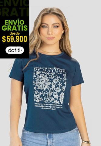 Camiseta Mujer Azul Profundo Mp 112217 MP