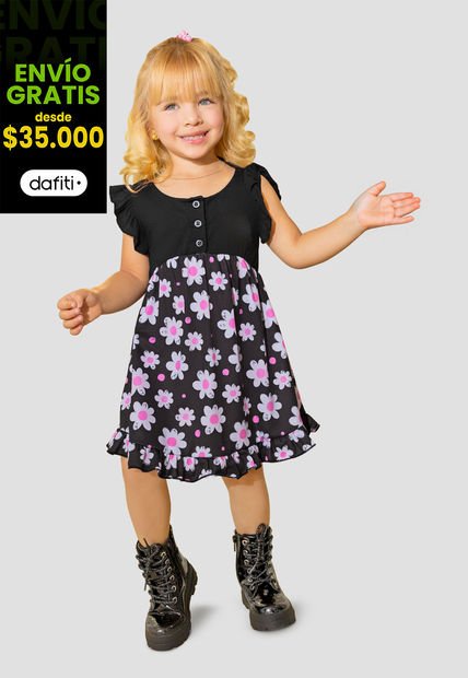 Vestido Infantil Femenino Negro Mp 105389