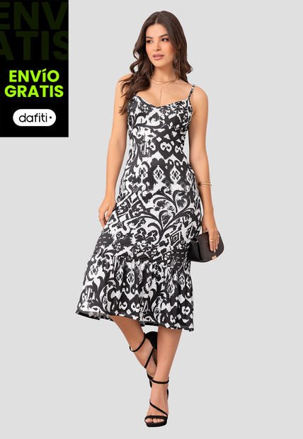 Vestido Largo Mujer Negro Mp 105075