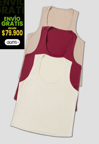 Camiseta Paq X3 Mujer Multicolor Mp 33603 MP