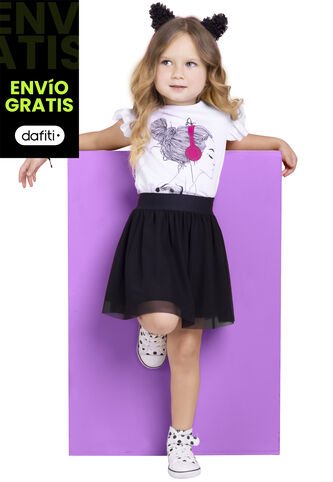 Conjunto Infantil Femenino Blanco Mp 3180 MP