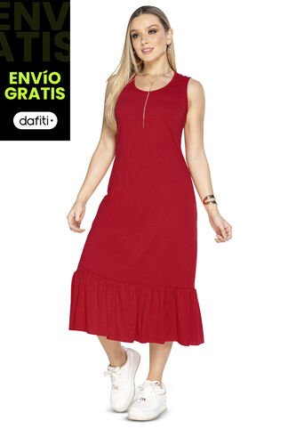 Vestido Largo Mujer Rojo Mp 3766 MP
