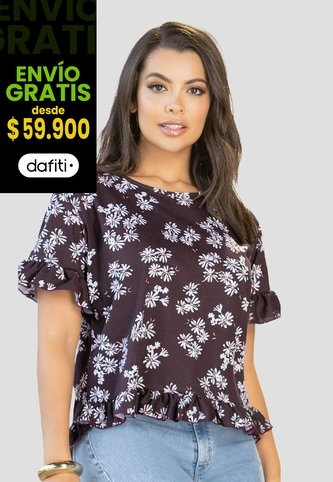 Blusa Mujer Estampado Mora Oscuro Mp 112218 MP