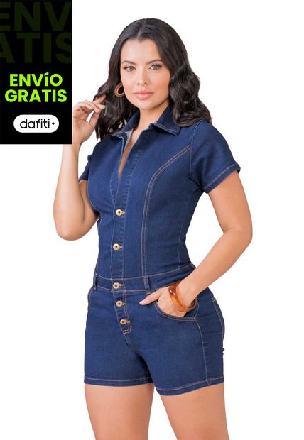 Enterizo Corto Mujer Azul Mp 91