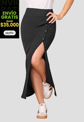 Falda Larga Mujer Negro Mp 108316