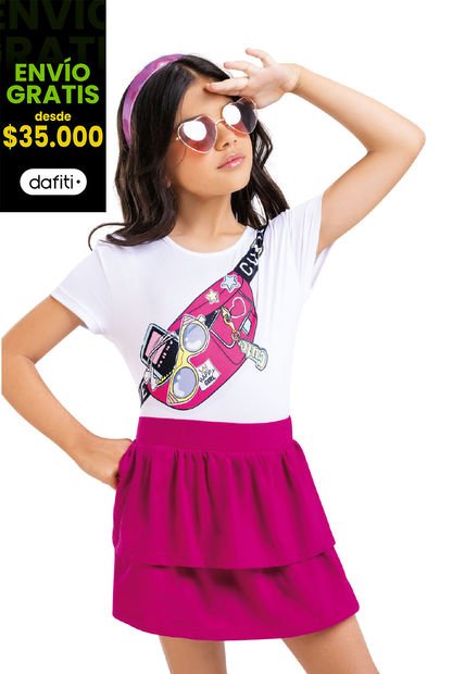 Falda Infantil Femenino Fucsia Mp 5709