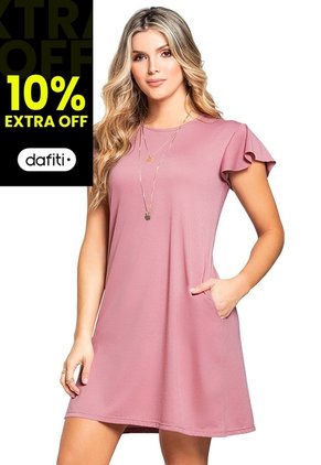 Vestido Corto Para Mujer Palo De Rosa Oscuro MP