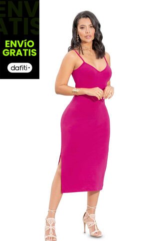 Vestido Largo Mujer Fucsia Mp 5164 MP