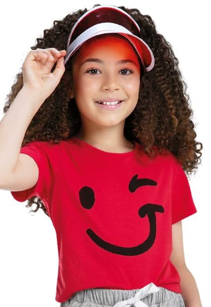 Camiseta Infantil Femenino Rojo Mp 88956
