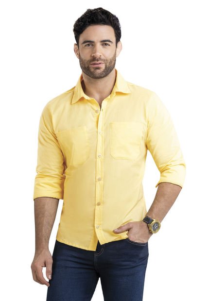 Camisa Hombre Amarillo Mp 7771