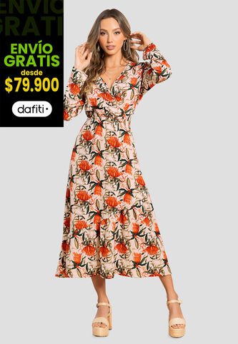 Vestido Largo Mujer Estampado Mp 105622 MP