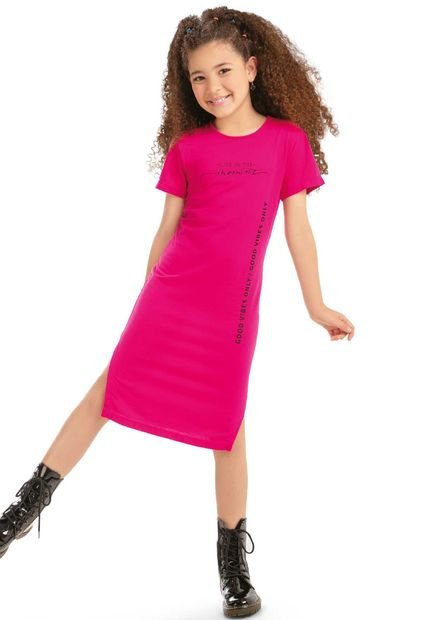 Vestido Infantil Femenino Fucsia Mp 89762
