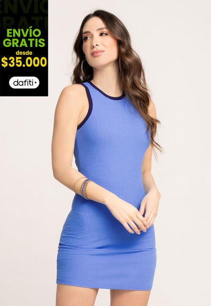 Vestido Corto Mujer Azul Mp 170