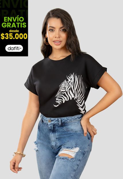 Camiseta Mujer Negro Mp 105842