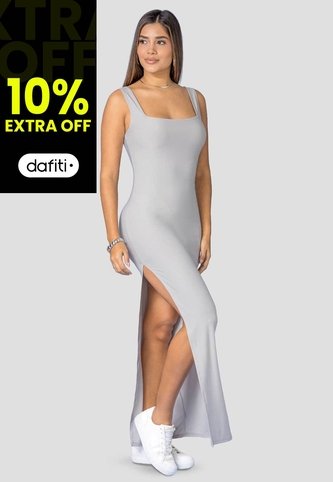 Vestido Largo Mujer Gris Claro Mp 114381 MP