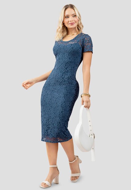 Vestido Largo Mujer Azul Profundo Mp 111271