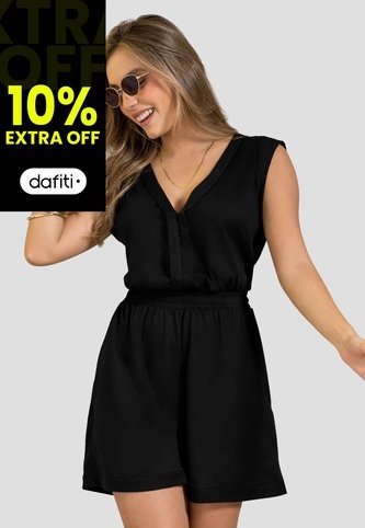 Enterizo Corto Mujer Negro Mp 114463 MP