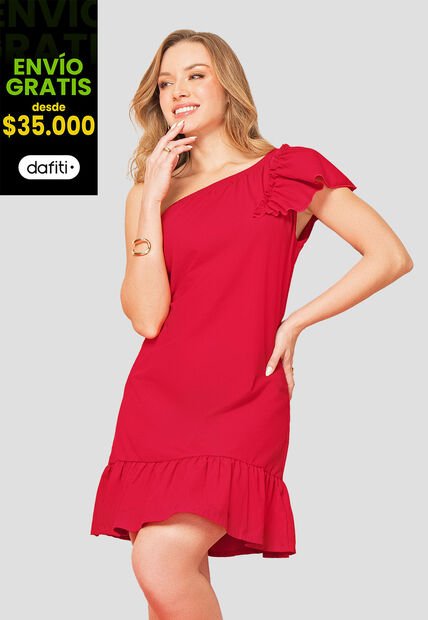 Vestido Corto Mujer Rojo Mp 107474