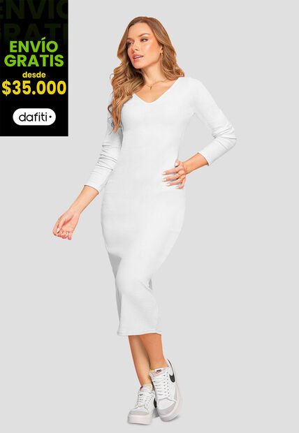 Vestido Mujer Blanco Mp 106977