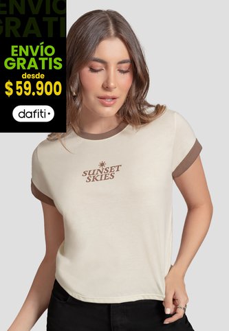 Camiseta Mujer Crema Mp 110988 MP